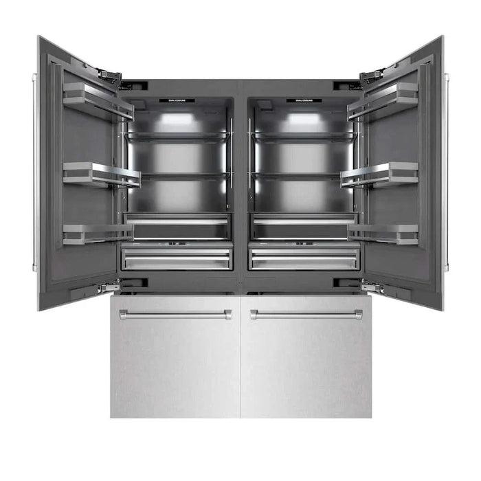 ZLINE 60" Panel Ready Built-In Bottom Freezer Refrigerator,Water Dispenser, Ice Maker, DuraSnow® Stainless Steel,Graphite Gray, GRBIV-SN-6009K