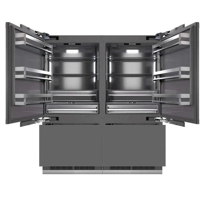 ZLINE 72" Panel Ready Built-In Bottom Freezer Refrigerator,Water Dispenser, Ice Maker,Graphite Gray GRBIT-7209K