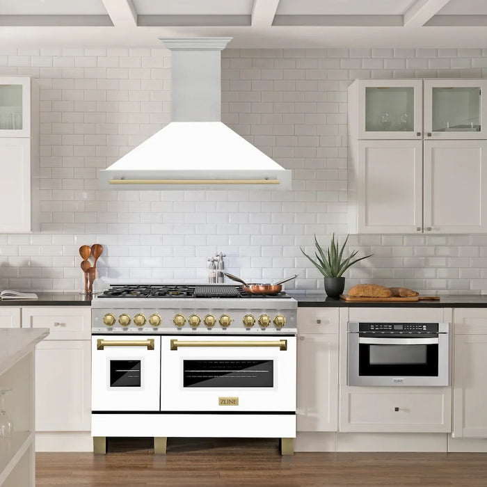 ZLINE 48" Autograph DuraSnow White Range Hood 8654SNZ-WM48-CB