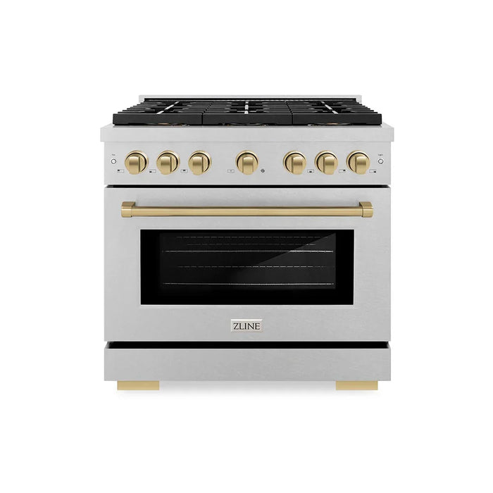 ZLINE 36" Paramount Dual Fuel Range DuoPro™ Cooktop, Electric Convection Oven PSDRSZ-36-CB09K