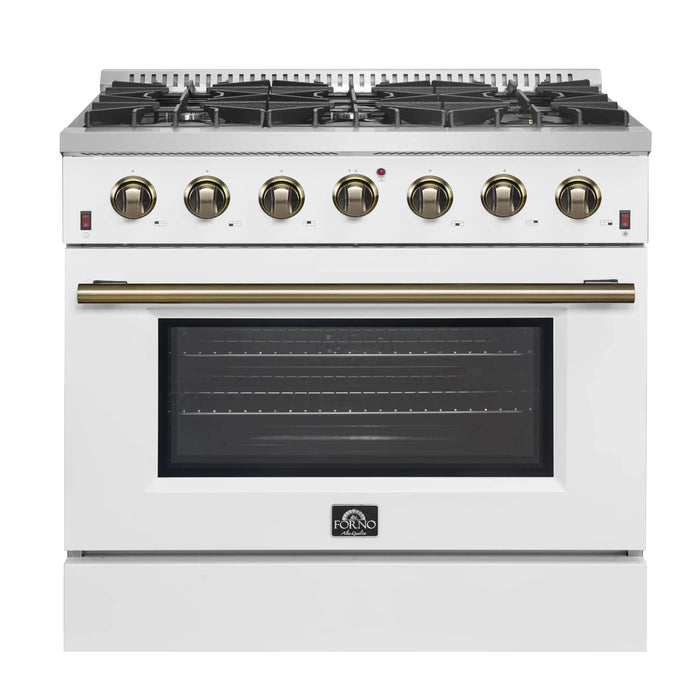 FORNO Galiano 36" Gas on Gas Range FFSGS6244-36WHT