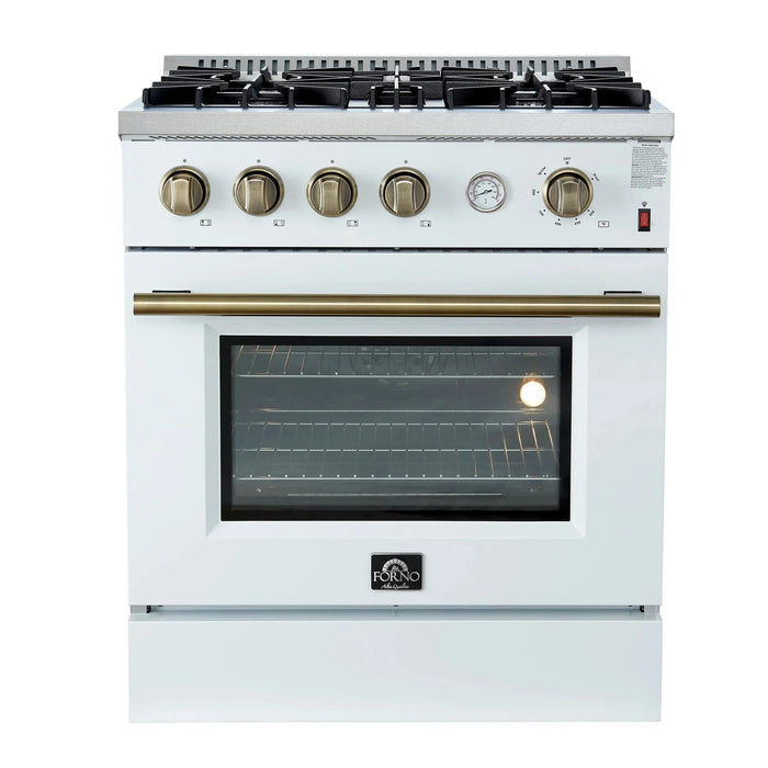 FORNO Marco 30" Gas on Gas Range FFSGS6277-30WHT