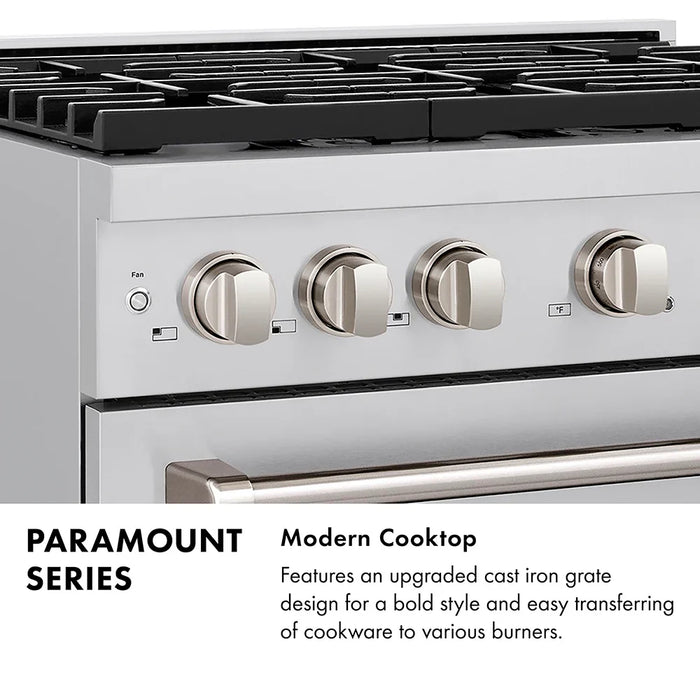 ZLINE 30" Paramount Gas Range DuoPro™ Cooktop, Convection Gas Oven PSGR-BLM-30