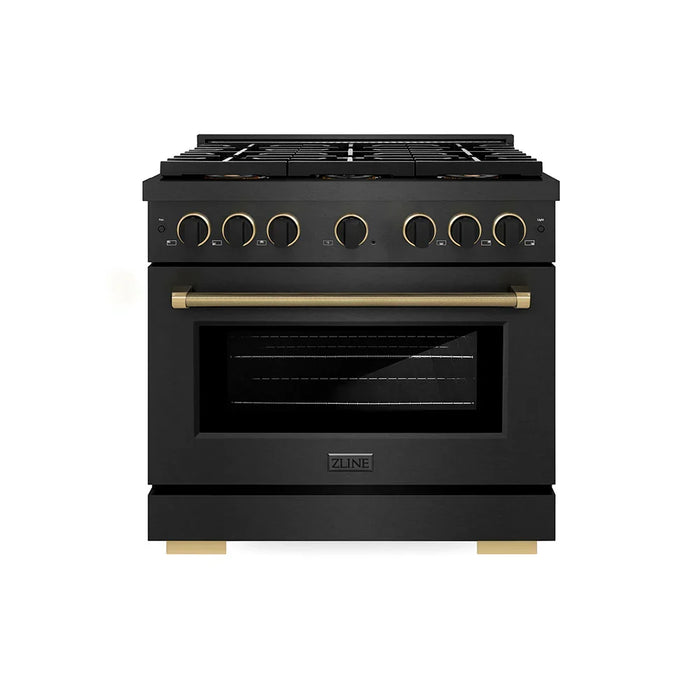 ZLINE 36" Paramount Dual Fuel Range DuoPro™ Cooktop, Electric Convection Oven, Black Satin Stainless Steel PSDRBSZ-36-CB09K