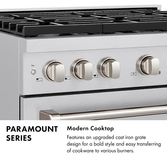ZLINE 48" Paramount Gas Range DuoPro™ Cooktop, Dual Ovens PSGRSZ-WM-48-CB09K