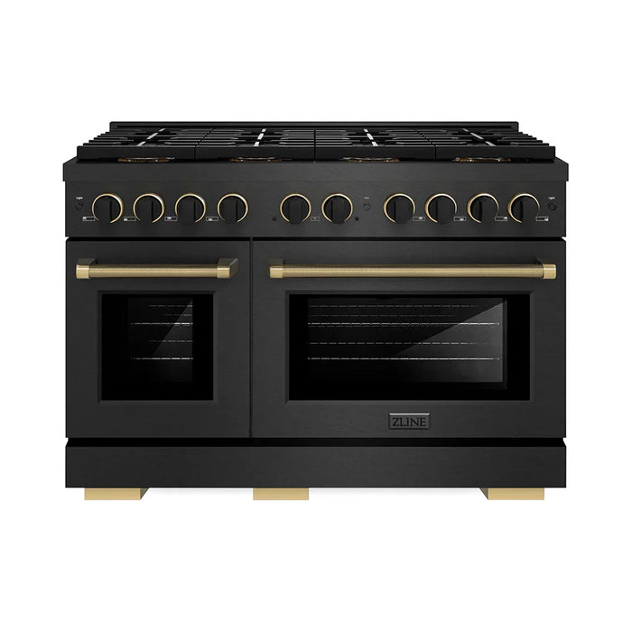 ZLINE 48" Paramount Dual Fuel Range DuoPro™ Cooktop, Electric Convection Oven, Black Satin Stainless Steel PSDRBSZ-48-CB09K