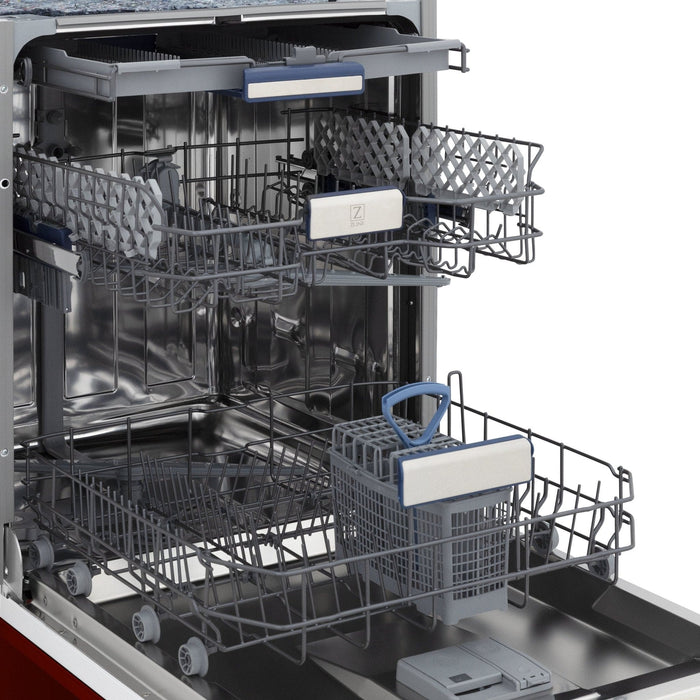 24" Dishwasher with Red Gloss panel, Stainless Tub, DWV - RG - 24 - Farmhouse Kitchen and Bath