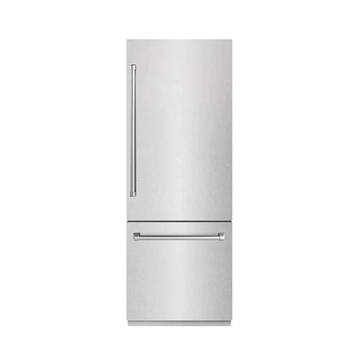 ZLINE 30" Panel Ready Built-In Bottom Freezer Refrigerator,Water Dispenser, Ice Maker, DuraSnow® Stainless Steel,Graphite Gray, GRBIV-SN-3009K