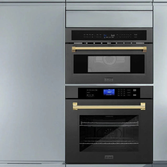 ZLINE 30” Convection Microwave, Black Stainless, Gold MWOZ-30-BS-G09K