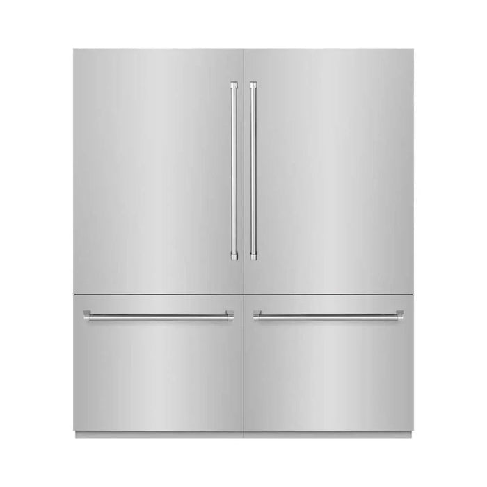 ZLINE 72" Built-In Bottom Freezer Refrigerator,Water Dispenser, Ice Maker,Graphite Gray GRBIT-304-72