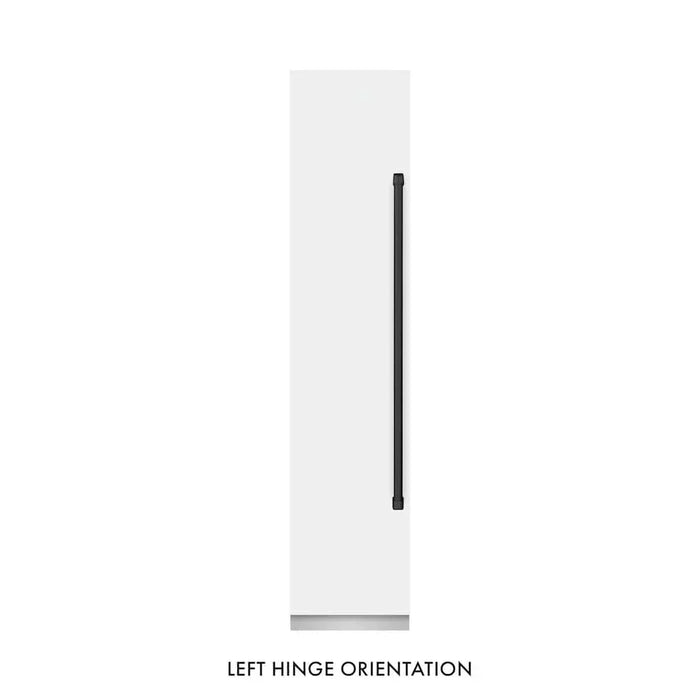ZLINE 18" Left Hinge Column Freezer White Matte Stainless Steel, Graphite Gray Interior Matte Black RCFVLZ-WM-18-MB09K