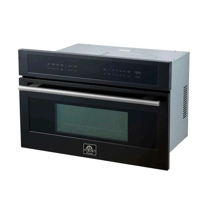 Forno Oliena Espresso 30" Microwave Oven in Black with Stainless Steel Handle, FMWDR3093-30BLK