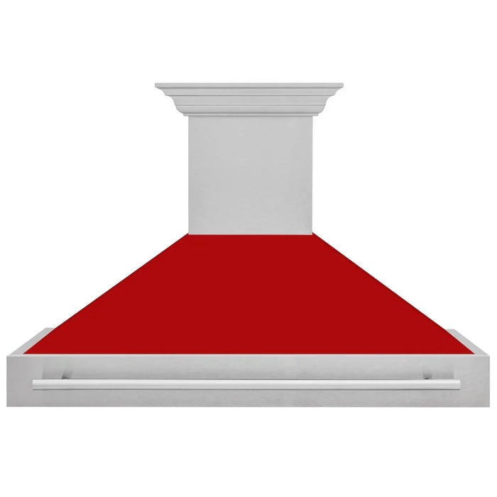 ZLINE 48" Autograph DuraSnow Red Stainless Wall Range Hood 8654SNX-RM-48