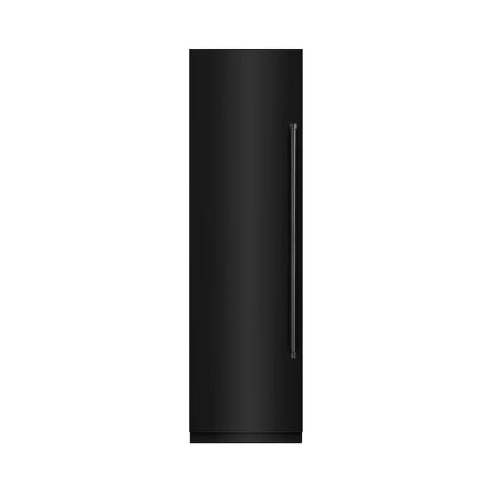 ZLINE 24" Column Freezer Black Stainless Steel, Graphite Gray Interior RCFV-BS-2409K
