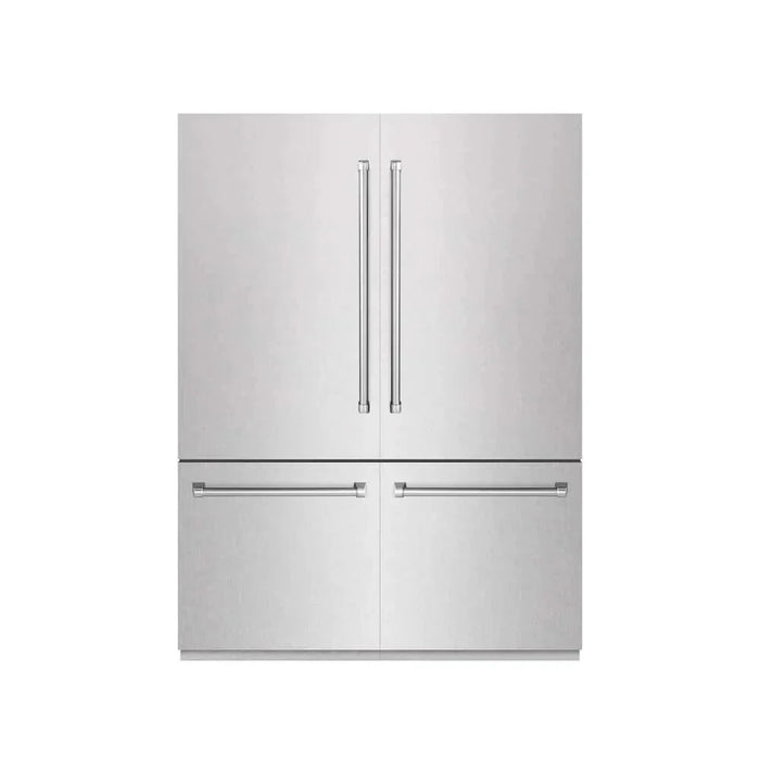 ZLINE 60" Panel Ready Built-In Bottom Freezer Refrigerator,Water Dispenser, Ice Maker, DuraSnow® Stainless Steel,Graphite Gray, GRBIV-SN-6009K