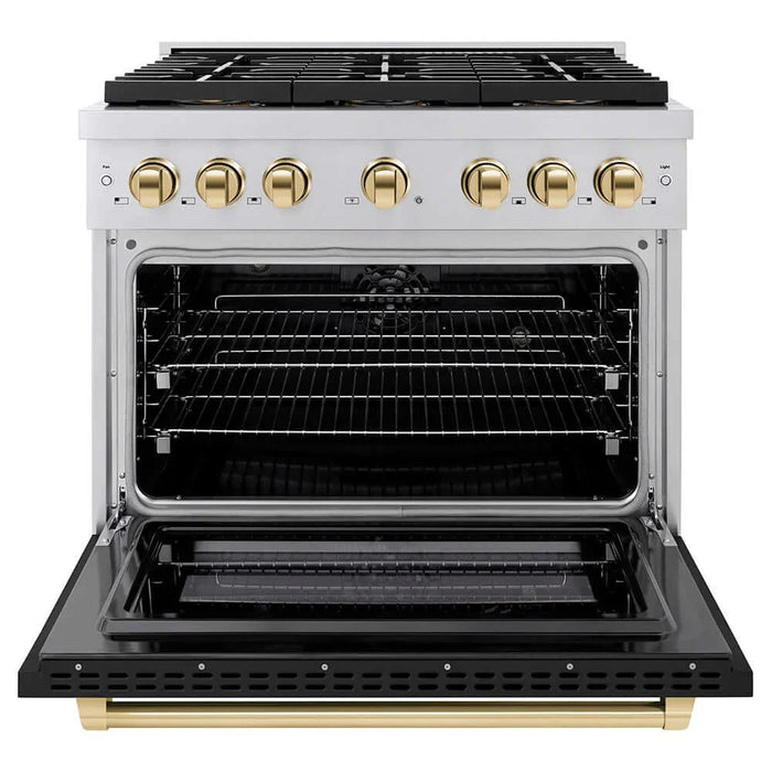 ZLINE 36" Paramount Gas Range DuoPro™ Cooktop, Convection Gas Oven PSGRZ-BLM-36-G09K