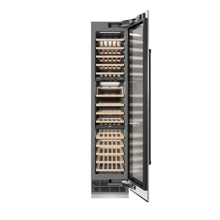 ZLINE 18"Triple Zone 68 Bottle Right Hinge Column Wine Cooler, Stainless Steel Matte Black RCWVRZ-30418-MB