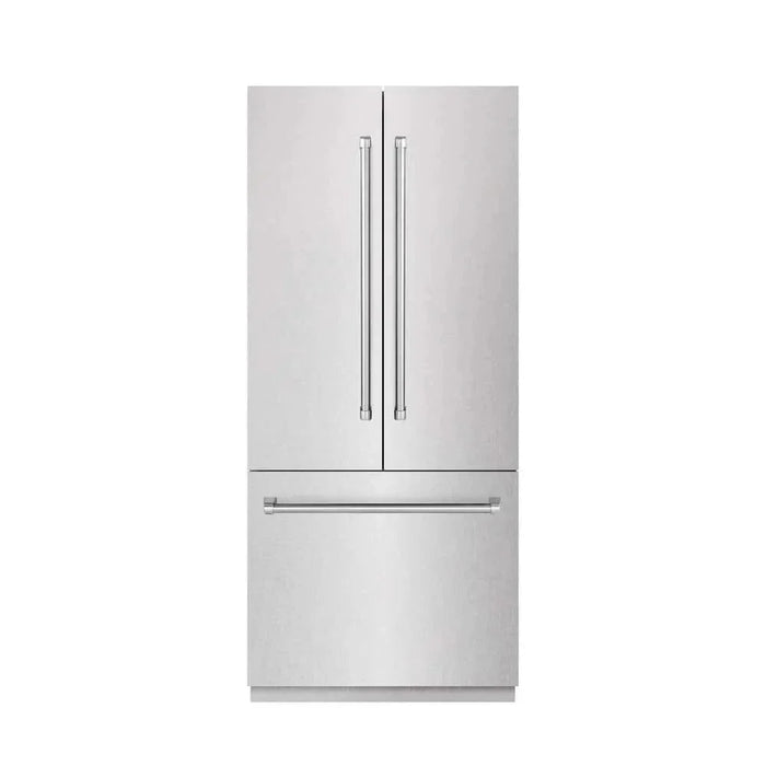 ZLINE 36" Panel Ready Built-In Bottom Freezer Refrigerator,Water Dispenser, Ice Maker, DuraSnow® Stainless Steel,Graphite Gray, GRBIV-SN-3609K