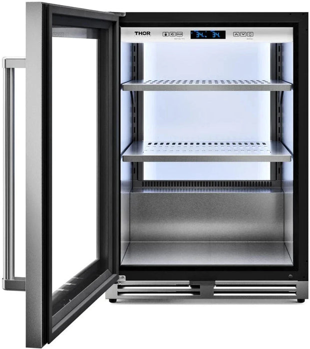 THOR 24" Freestanding/Built-In Undercounter Single Zone Beverage Center Left- Hinge TBR24U-LH