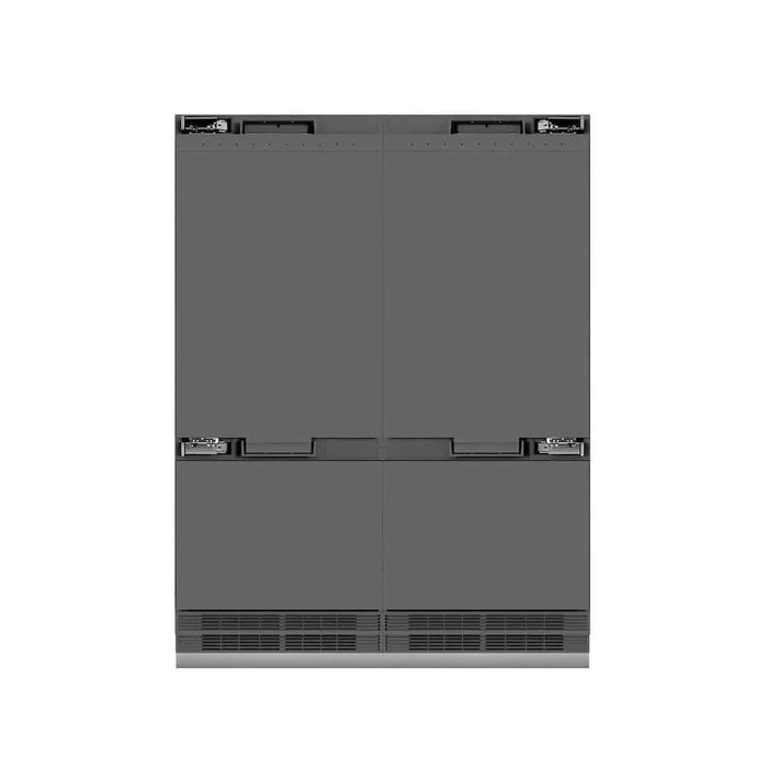 ZLINE 60" Panel Ready Built-In Bottom Freezer Refrigerator,Water Dispenser, Ice Maker,Graphite Gray, Matte Black GRBIVZ-60-MB09K
