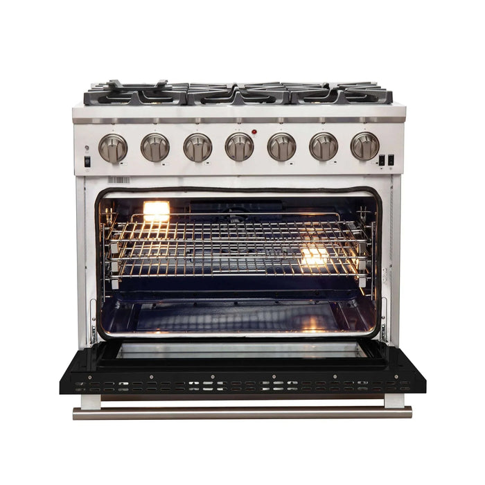 FORNO Capriasca 36" Gas on Gas Range FFSGS6260-36BLK