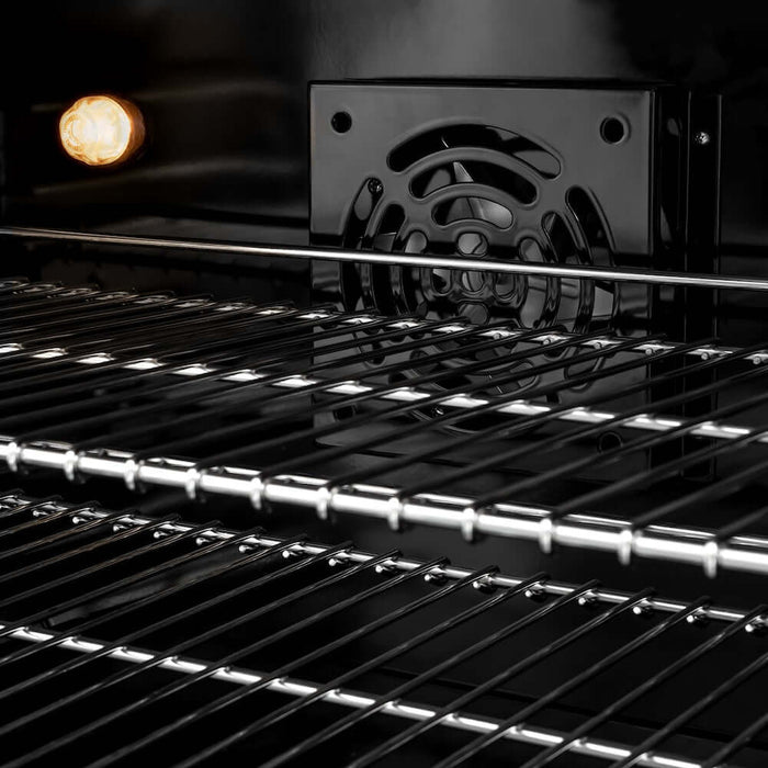 ZLINE 30" Dual Fuel Range, Gas Cooktop, Electric Convection Oven DuraSnow® Stainless Steel, Matte Black CDRSZ-30-MB