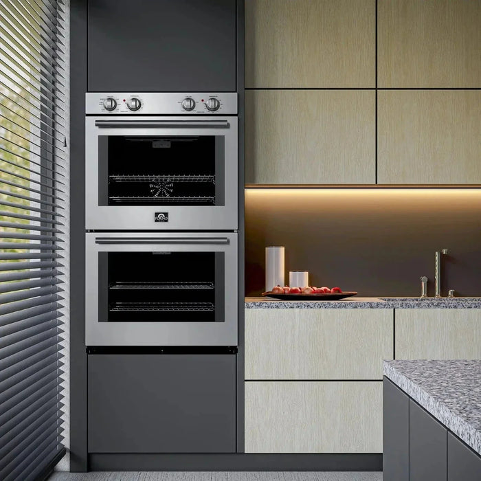 Forno Vomero 30-Inch Double Wall Oven in Stainless Steel, FBOEL1324-30