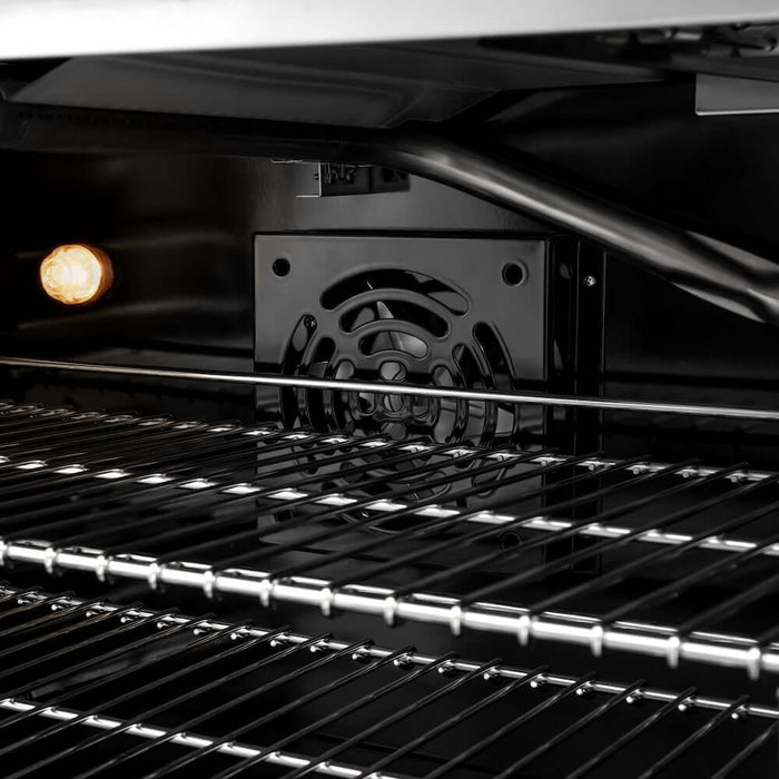 ZLINE 30" Classic Gas Range, Convection Gas Oven Stainless Steel, White Matte Door Matte Black CGRZ-WM-30-MB