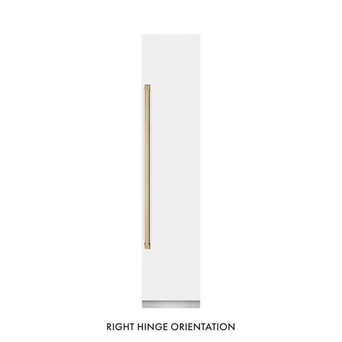 ZLINE 18" Right Hinge Column Freezer White Matte Stainless Steel, Graphite Gray Interior Polished Gold RCFVRZ-WM-18-G