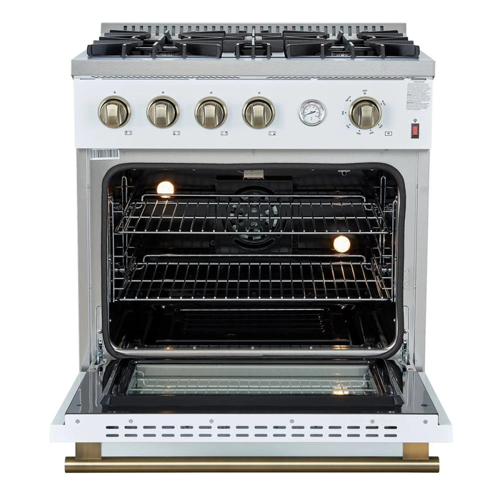 FORNO Marco 30" Gas on Gas Range FFSGS6277-30WHT