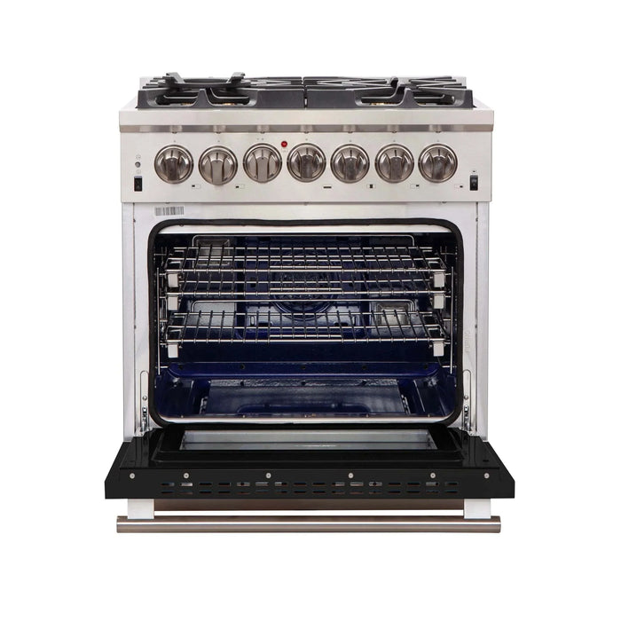 FORNO Capriasca 30" Gas on Gas Range FFSGS6260-30BLK