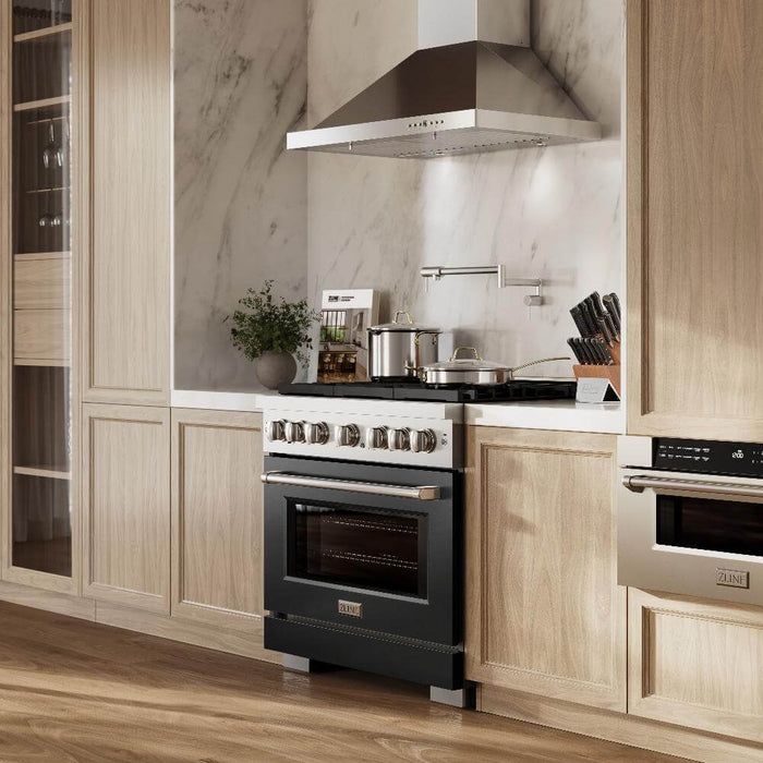 ZLINE 36"Paramount Dual Fuel Range Stainless Steel, Black Matte, SDR-BLM-3609K