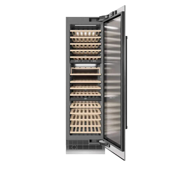 ZLINE 24"Triple Zone 100 Bottle Column Wine Cooler, DuraSnow®  Stainless Steel Matte Black RCWVZ-SN-24-MB