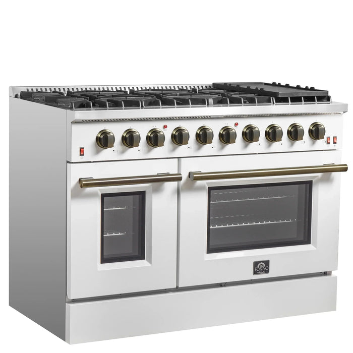 FORNO Galiano 48" Gas on Gas Range FFSGS6244-48WHT