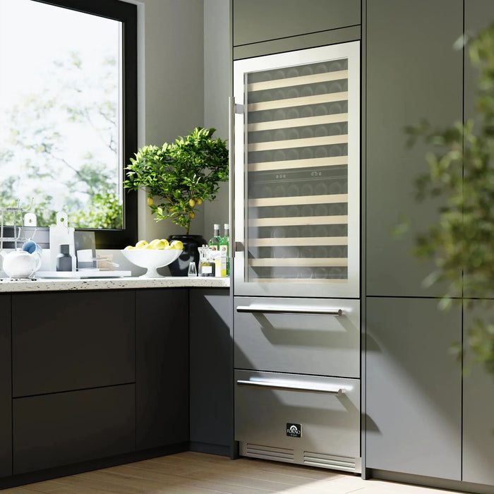 FORNO Celano 30" 150 Bottle and 252 Can Dual Zone Wine Cooler FWCDR6697-30S