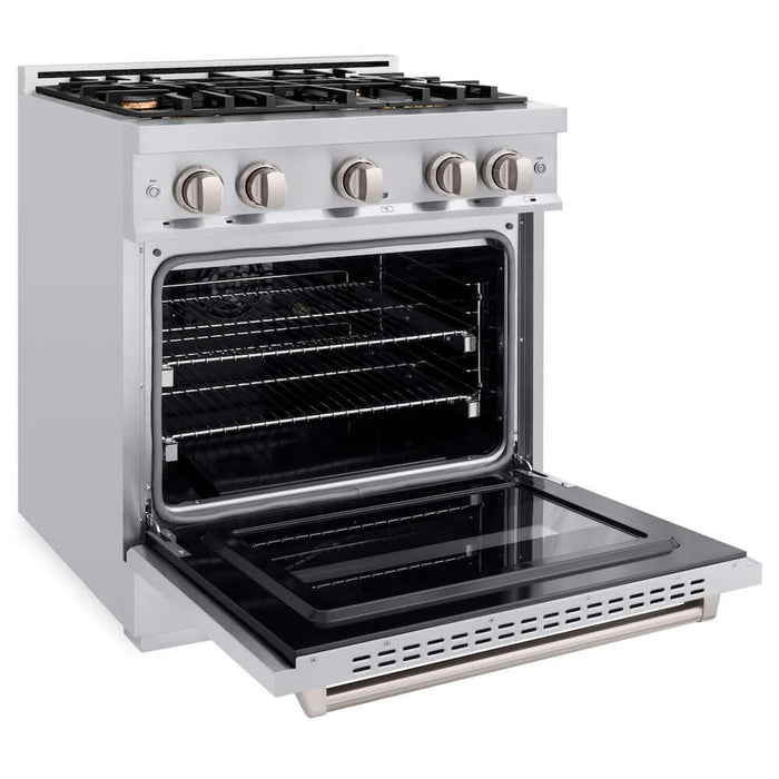 ZLINE 30" Dual Fuel Range, Gas Cooktop, Electric Convection Oven Stainless Steel, CDR-BR-30