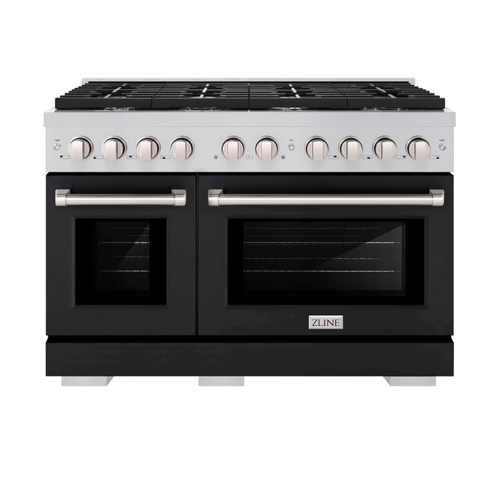 ZLINE 48"Paramount Dual Fuel Range Stainless Steel, Black Matte, SDR-BLM-4809K