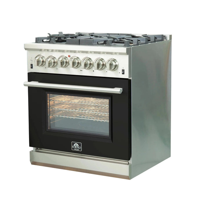 FORNO Capriasca 30" Dual Fuel Range FFSGS6187-30BLK