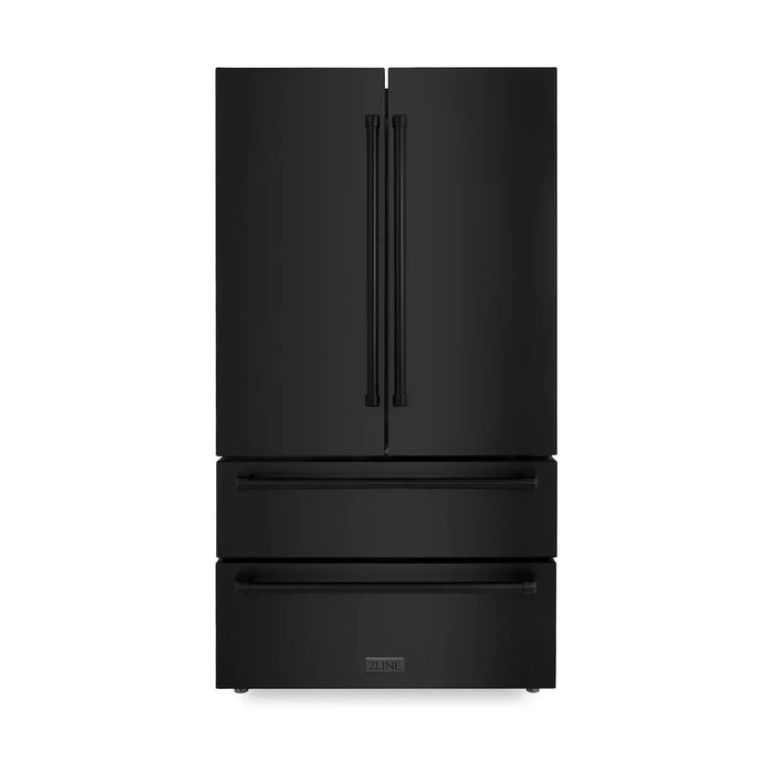ZLINE Kitchen Package Refrigerator, Rangetop, Rangehood, Wall Oven, 4KPR-RTBRH36-AWS09K