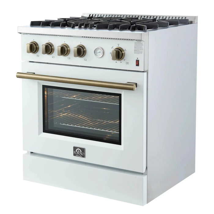FORNO Marco 30" Gas on Gas Range FFSGS6277-30WHT