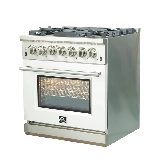 FORNO Capriasca 30" Dual Fuel Range FFSGS6187-30WHT