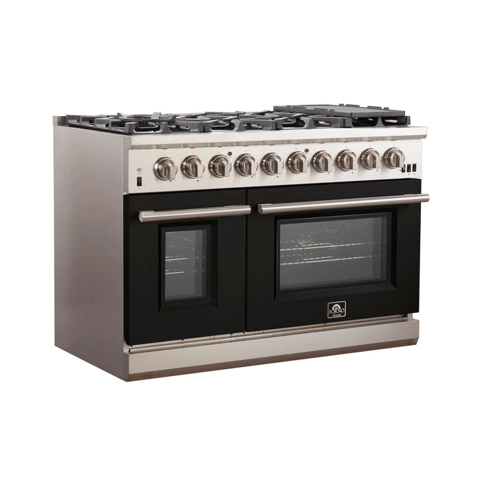 FORNO Capriasca 48″ Gas on Gas Range FFSGS6260-48BLK