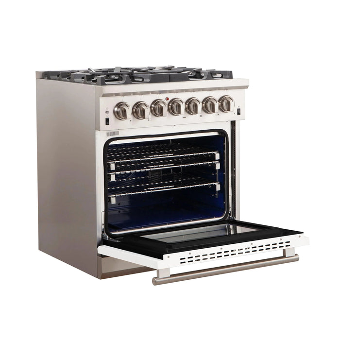 FORNO Capriasca 30" Gas on Gas Range FFSGS6260-30WHT