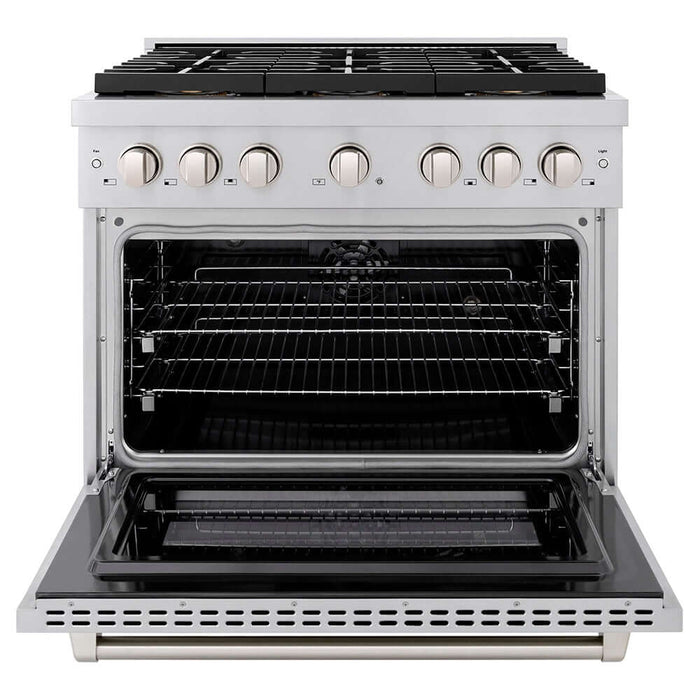 ZLINE 36" Paramount Dual Fuel Range DuoPro™ Cooktop, Electric Convection Oven PSDR-BLM-3609K