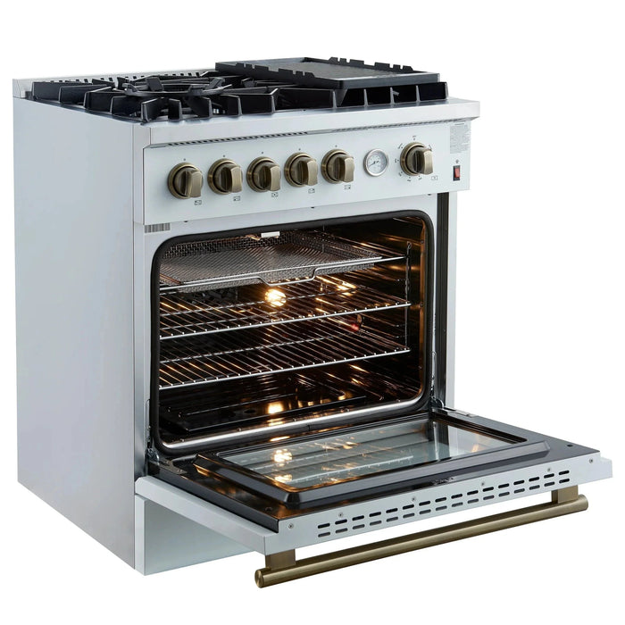 FORNO Giovanni 30" Gas on Gas Range FFSGS6274-30WHT
