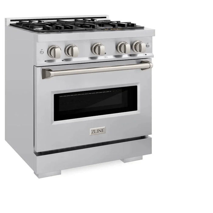 ZLINE 30" Dual Fuel Range, Gas Cooktop, Electric Convection Oven Stainless Steel, CDR30