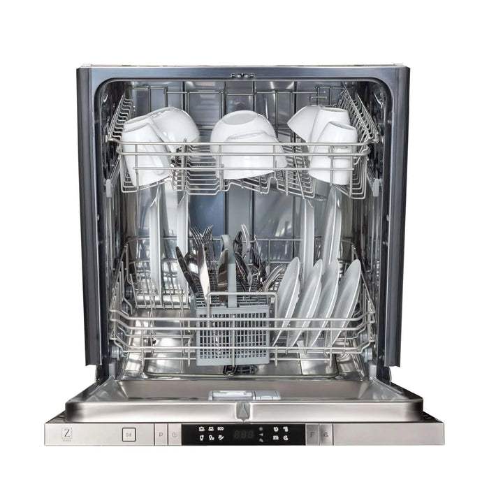 ZLINE 24" Dishwasher In Black Stainless Steel, Stainless Tub, Modern Style Handle DW-BS-H-2409K