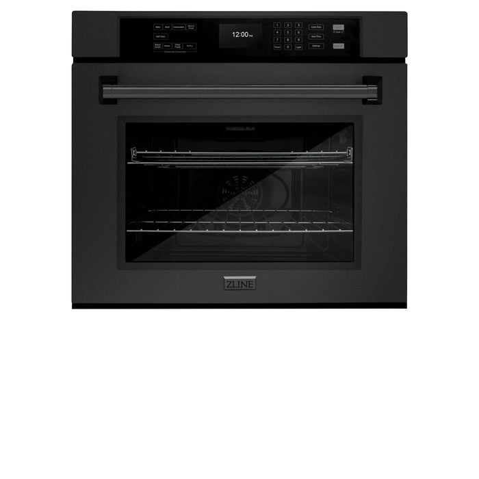 ZLINE 30 "Professional True Convection Single Wall Oven, Air Fry, Self Clean, Black Stainless Steel, WASB-30