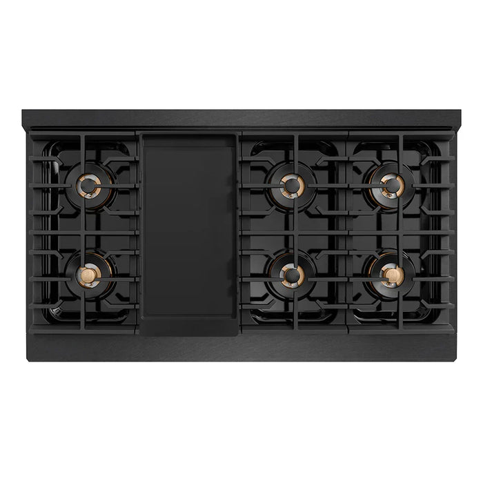 ZLINE 48" Paramount Dual Fuel Range DuoPro™ Cooktop, Electric Convection Oven, Black Satin Stainless Steel PSDRBS-4809K