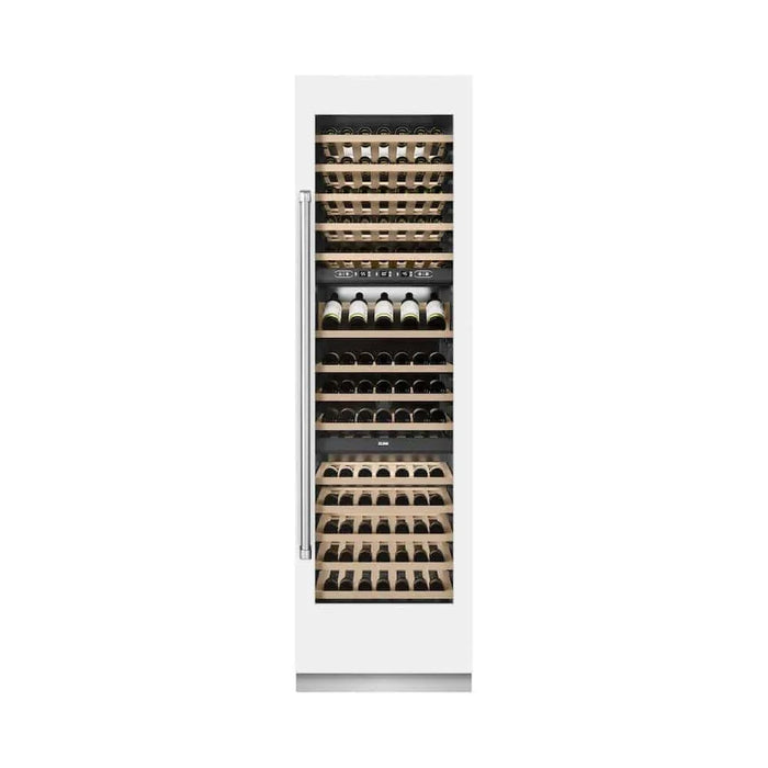 ZLINE 24"Triple Zone 100 Bottle Column Wine Cooler, White Matte Stainless Steel RCWV-WM-24